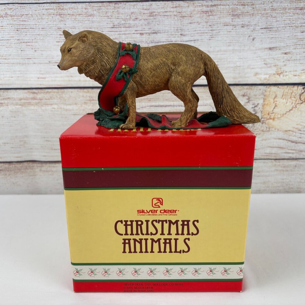 Silver Deer Tom Rubel Christmas Animals Coyote Figurine